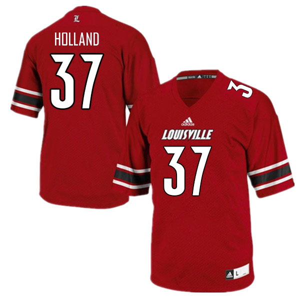 Men #37 Austin Holland Louisville Cardinals College Football Jerseys Sale-Red - Click Image to Close
